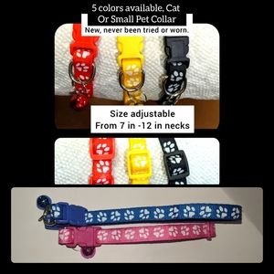 5/$25 cat dog collar, neck size adjustable,grows w cat from 7-12in. Brand new